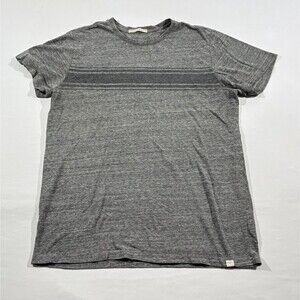 Marine Layer Mens Re-Spun Short Sleeve Crew Tee T-Shirt Heather Gray Stripe Sz M